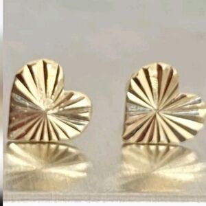 👼10k gold 6mm heart pierced earnings ❤